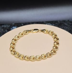 Milor Gold plated circle link chain bracelet